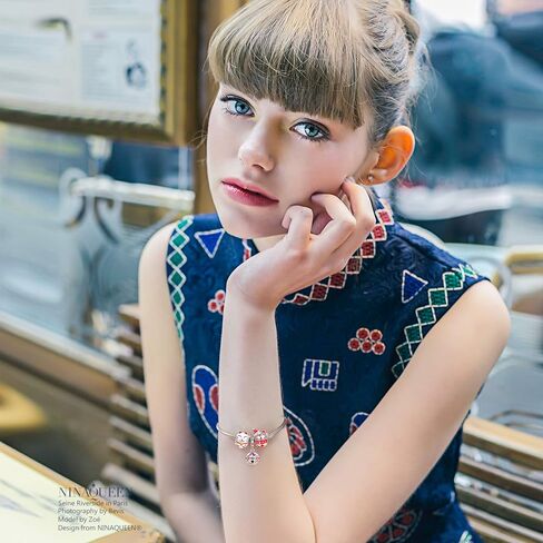 NINAQUEEN Jingle Bells 925 Sterling Silver Bead Charms, 5A Cubic Zirconia and Hand-applied Enamel, Jewelry Box included for Christmas Gifts, Compatible with Charms Bracelet and Necklace (White Gold) in Kuwait