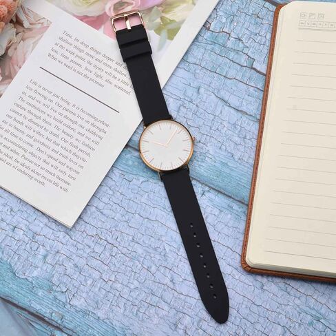 WOCCI 16mm Watch Bands - Premium Silicone Rubber Replacement Straps with Black Buckle (Black) in Saudi Arabia