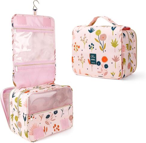 MissBoy Hanging Toiletry Bag for Women, Travel Makeup Bag Organizer, Water-Resistant Cosmetic Bag for Toiletries Accessories Essentials - Flora Printed in Saudi Arabia