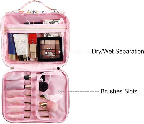 MissBoy Hanging Toiletry Bag for Women, Travel Makeup Bag Organizer, Water-Resistant Cosmetic Bag for Toiletries Accessories Essentials - Flora Printed in Saudi Arabia