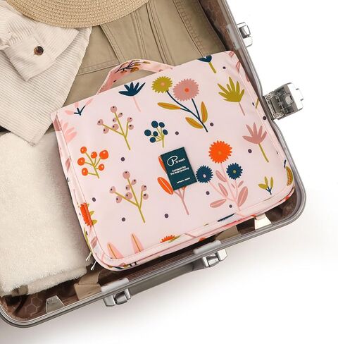 MissBoy Hanging Toiletry Bag for Women, Travel Makeup Bag Organizer, Water-Resistant Cosmetic Bag for Toiletries Accessories Essentials - Flora Printed in Saudi Arabia