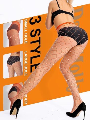 جوارب دانكمولي براقة للنساء، جوارب شبكية من أحجار الراين اللامعة في 20 لونًا موحدًا، 3 أنماط، زوجان in Kuwait