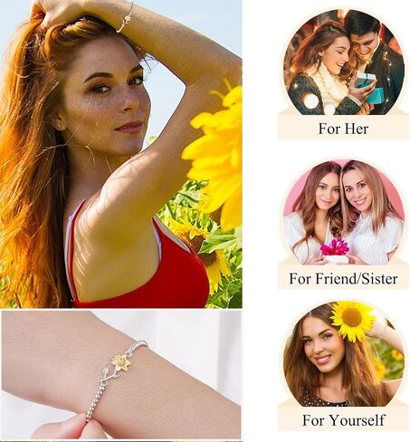 Tarsus Sunflower Gifts for Women Teen Girls, Sunflower Bracelets for Women in Kuwait