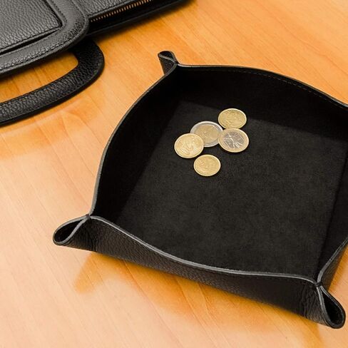 Maruse Italian Tumble Leather Valet Tray Organizer, Office Desk Accessory, Durable Leather Handmade in Italy (Rope) in Saudi Arabia