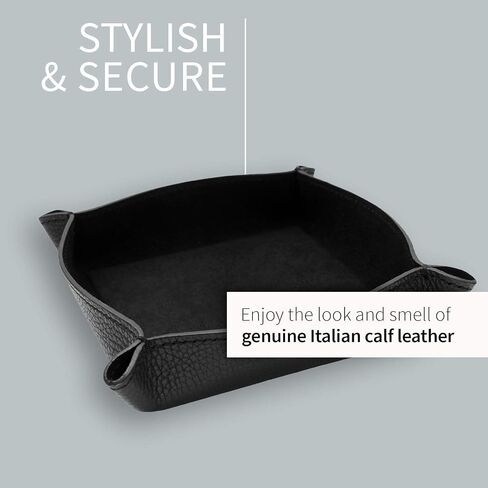 Maruse Italian Tumble Leather Valet Tray Organizer, Office Desk Accessory, Durable Leather Handmade in Italy (Rope) in Saudi Arabia