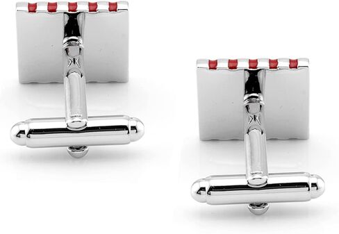 Jonwo 5 Stripes Silver Square Cufflinks with Gift Box Stainless Steel Cuff Links for Men Business Wedding Party Anniversary Dress in Saudi Arabia