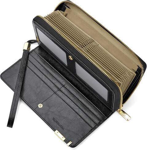 VANNANBA Long Wallet for Women Genuine Leather Zipper Wallet Large Capacity Organizer Accordion Wallet in Saudi Arabia