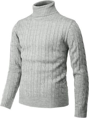 H2H Mens Slim Fit Turtleneck Pullover Sweaters Basic Tops Knitted Thermal in Saudi Arabia