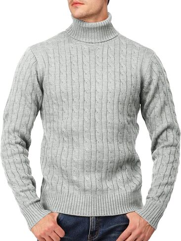 H2H Mens Slim Fit Turtleneck Pullover Sweaters Basic Tops Knitted Thermal in Saudi Arabia