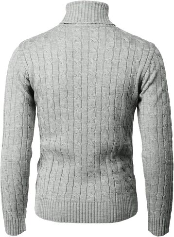 H2H Mens Slim Fit Turtleneck Pullover Sweaters Basic Tops Knitted Thermal in Saudi Arabia