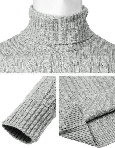 H2H Mens Slim Fit Turtleneck Pullover Sweaters Basic Tops Knitted Thermal in Saudi Arabia