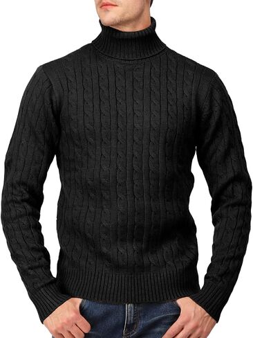 H2H Mens Slim Fit Turtleneck Pullover Sweaters Basic Tops Knitted Thermal in Kuwait