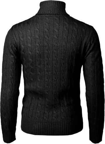 H2H Mens Slim Fit Turtleneck Pullover Sweaters Basic Tops Knitted Thermal in Kuwait