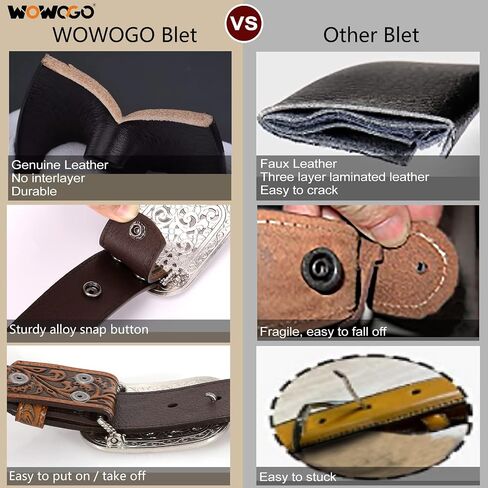 WOWOGO النساء الرجال الغربية حزام جلد طبيعي راعية البقر رعاة البقر الأزهار محفورة حزام حزام تنقش التمرير مشبك in Kuwait