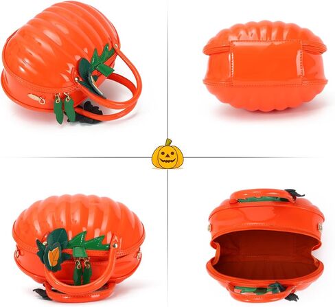 محفظة Oweisong Halloween Pumpkin للنساء ثلاثية الأبعاد من الجلد هدية كاندي حقيبة يد جديدة على الكتف حقيبة كروسبودي in Kuwait