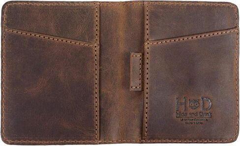 Hide & Drink, Leather Minimalist Bifold Wallet, Holds Up to 6 Cards Plus Folded Bills, Cash Organizer, Everyday Accessories, Handmade Includes 101 Year Warranty :: Bourbon Brown in Saudi Arabia