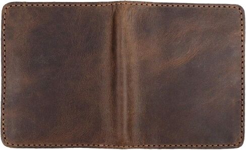 Hide & Drink, Leather Minimalist Bifold Wallet, Holds Up to 6 Cards Plus Folded Bills, Cash Organizer, Everyday Accessories, Handmade Includes 101 Year Warranty :: Bourbon Brown in Saudi Arabia