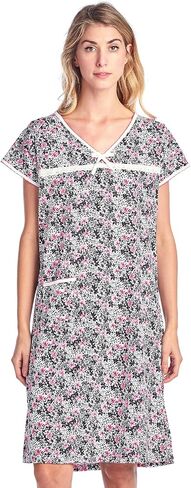 Casual Nights Women's Cotton Lace Short Sleeve Sleep Nightgown in Saudi Arabia