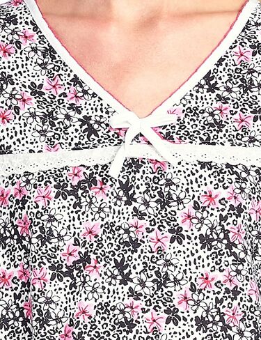 Casual Nights Women's Cotton Lace Short Sleeve Sleep Nightgown in Saudi Arabia
