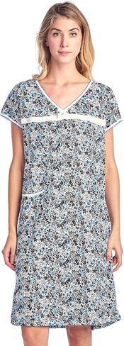Casual Nights Women's Cotton Lace Short Sleeve Sleep Nightgown in Saudi Arabia