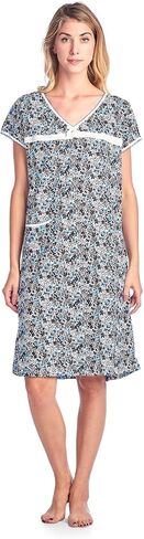 Casual Nights Women's Cotton Lace Short Sleeve Sleep Nightgown in Saudi Arabia