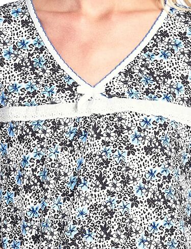 Casual Nights Women's Cotton Lace Short Sleeve Sleep Nightgown in Saudi Arabia