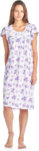 Casual Nights Women's Cotton Lace Short Sleeve Sleep Nightgown in Saudi Arabia