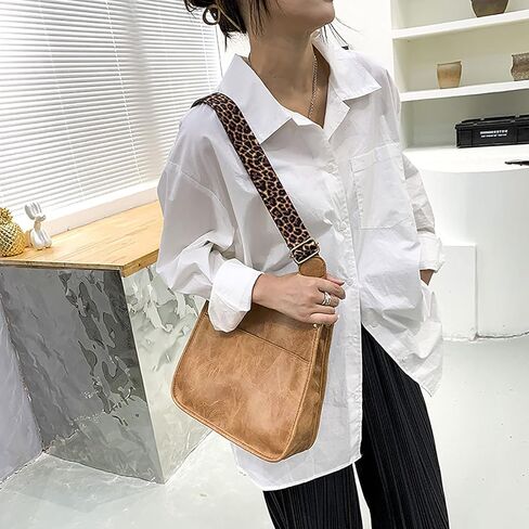 HAIBOLAN Women's Leopard Guitar Strap Crossbody Purse Shoulder Bucket Cross-body Purse in Kuwait