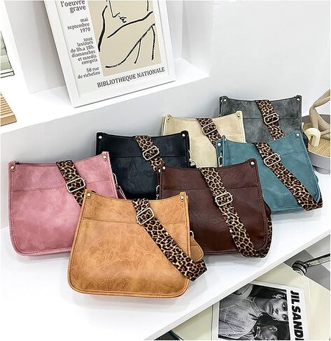 HAIBOLAN Women's Leopard Guitar Strap Crossbody Purse Shoulder Bucket Cross-body Purse in Kuwait