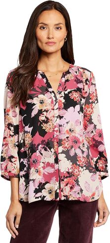 NYDJ Women's 3/4 Sleeve Pintuck Blouse in Kuwait