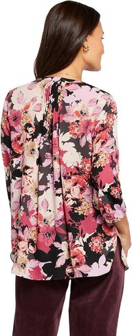 NYDJ Women's 3/4 Sleeve Pintuck Blouse in Kuwait