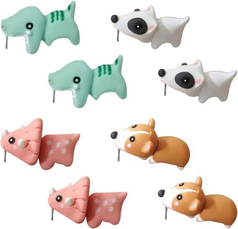 Kakeii Animal Bite Earring، أقراط طينية لطيفة ثلاثية الأبعاد - أقراط عصرية بسيطة مصنوعة يدويًا من البوليمر على شكل حيوان للفتيات والنساء in Kuwait