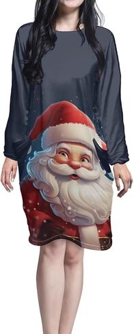 Xhuibop Women Night Gown Dresses Knee Length Dress with Pockets Sleepwear Pajamas in Kuwait