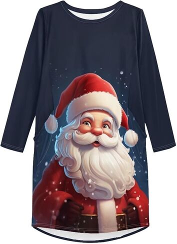 Xhuibop Women Night Gown Dresses Knee Length Dress with Pockets Sleepwear Pajamas in Kuwait