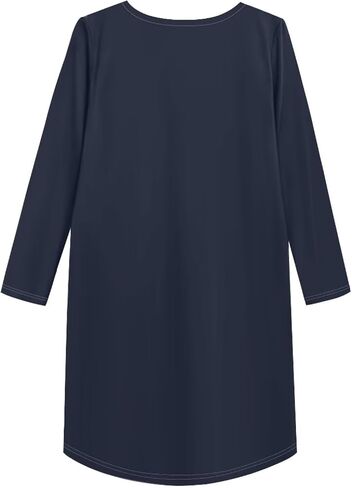 Xhuibop Women Night Gown Dresses Knee Length Dress with Pockets Sleepwear Pajamas in Kuwait
