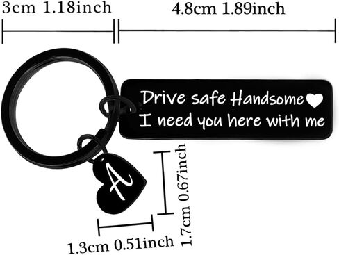 Gifts For Men Drive Safe Handsome Mens Gifts For Him Dad Husband Boyfriend Gifts Initial Keychain Birthday Christmas Gift in Saudi Arabia