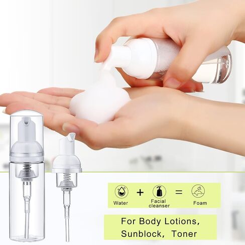 70 Pcs 2 oz Plastic Foam Soap Dispensers Refillable Lash Shampoo Bottles with Pump Mini Eyelash Cleaning Foam Bottle Dispenser for Refillable Travel Cosmetics (Transparent) in Saudi Arabia
