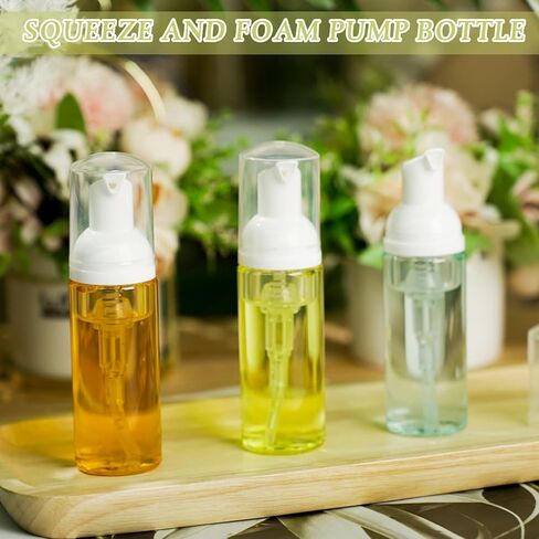 70 Pcs 2 oz Plastic Foam Soap Dispensers Refillable Lash Shampoo Bottles with Pump Mini Eyelash Cleaning Foam Bottle Dispenser for Refillable Travel Cosmetics (Transparent) in Saudi Arabia