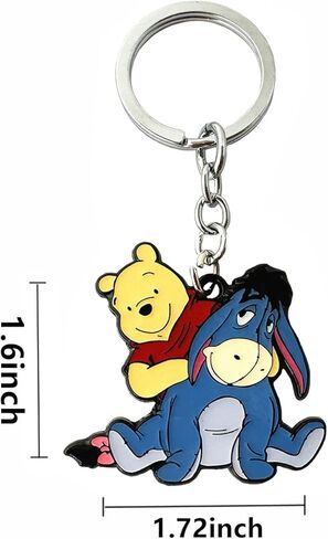 سلسلة مفاتيح Twin Six Cartoon Winni Pooh Eeyor، سلسلة مفاتيح من سبائك الزنك هدايا للنساء والرجال والفتيات والفتيان in Kuwait