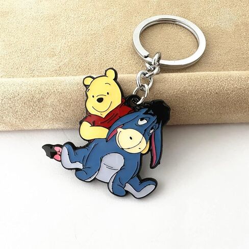 سلسلة مفاتيح Twin Six Cartoon Winni Pooh Eeyor، سلسلة مفاتيح من سبائك الزنك هدايا للنساء والرجال والفتيات والفتيان in Kuwait