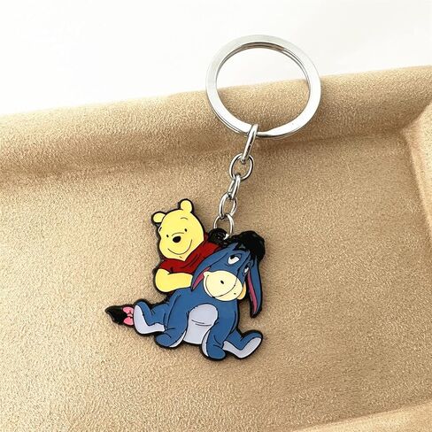 سلسلة مفاتيح Twin Six Cartoon Winni Pooh Eeyor، سلسلة مفاتيح من سبائك الزنك هدايا للنساء والرجال والفتيات والفتيان in Kuwait