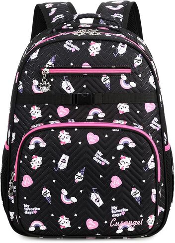 حقيبة ظهر Cusangel للأطفال الصغار للفتيات، حقائب ظهر لطيفة متعددة الأقسام للفتيات، حقيبة ظهر خفيفة الوزن ومتينة للفتيات in Kuwait