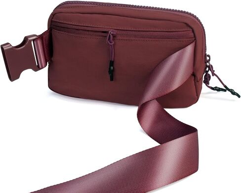 2-Way Zipper Fanny Pack for Women Men Mini Belt Bag Small Waist Bag Pouch Traveling Outdoor Hiking Running Casual Adjustable (0-Black) in Kuwait