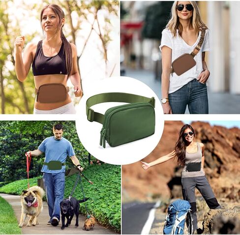 Belt Bag for Women Men, Waterproof Fanny Packs Crossbody Bags for Women with Adjustable Strap Fashion Waist Packs Mini Everywhere Belt Bag for Running Travel Sports in Saudi Arabia