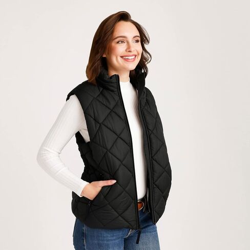 Vera Bradley Women's Zip Up Puffer Vest with Pockets (Extended Size Range) in Saudi Arabia