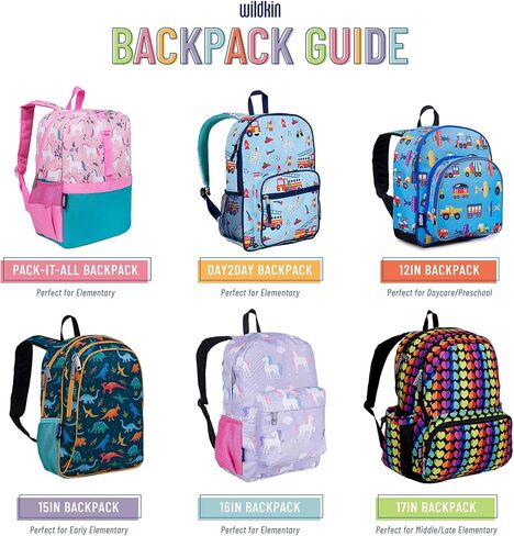 Wildkin 16-Inch Kids Backpack for Boys & Girls, Perfect for Elementary School Backpack, Features Padded Back & Adjustable Strap, Ideal Size for School & Travel Backpacks (Horses) in Kuwait