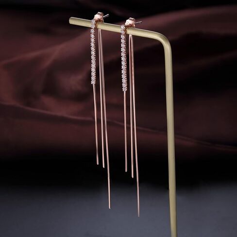 SLUYNZ 925 فضة تشيكوسلوفاكيا استرخى سلسلة أقراط للنساء في سن المراهقة الفتيات طويلة استرخى أقراط شرابة مع سلسلة ثعبان الظهر in Kuwait