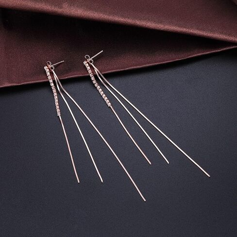 SLUYNZ 925 فضة تشيكوسلوفاكيا استرخى سلسلة أقراط للنساء في سن المراهقة الفتيات طويلة استرخى أقراط شرابة مع سلسلة ثعبان الظهر in Kuwait