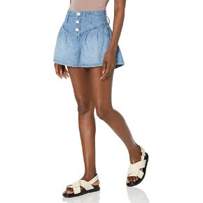 [BLANKNYC] Womens Luxury Clothing Denim Flare Shorts with Yoke and Pleat Details, Comfortable & Stylish in Kuwait