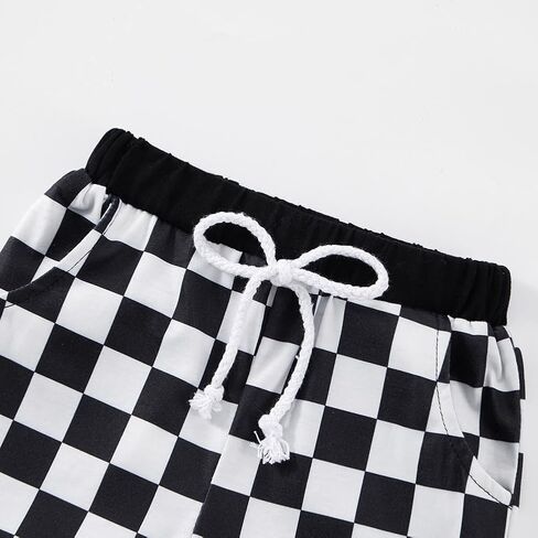 Usaibhir Baby Boy Clothes Toddler Boy Summer Outfits Patchwork Checkerboard Tshirt & Shorts for Boys 1t 2t 3t 4t 5t in Saudi Arabia